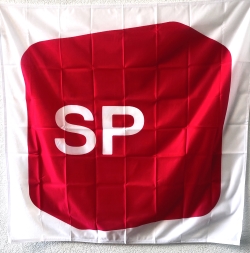 SP-Fahne (nur) mit Bändel à CHF 18