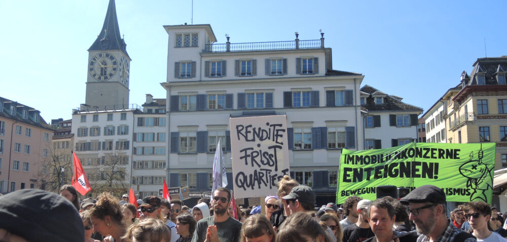 05.04.2025, Zürich. Demonstration gegen Wohnungsnot. Wohndemo.
