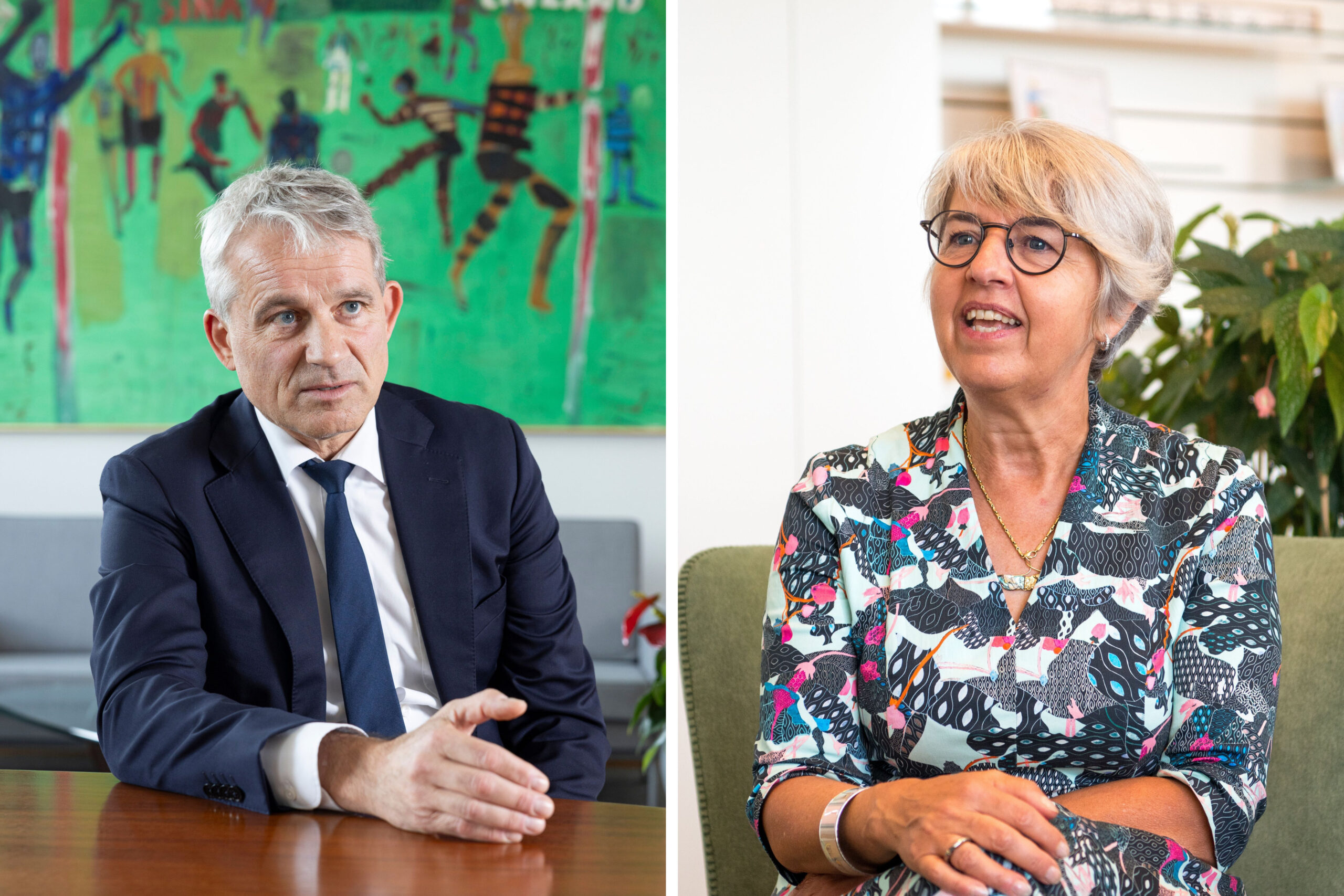 Portrait von Elisabeth Baume-Schneider und Beat Jans